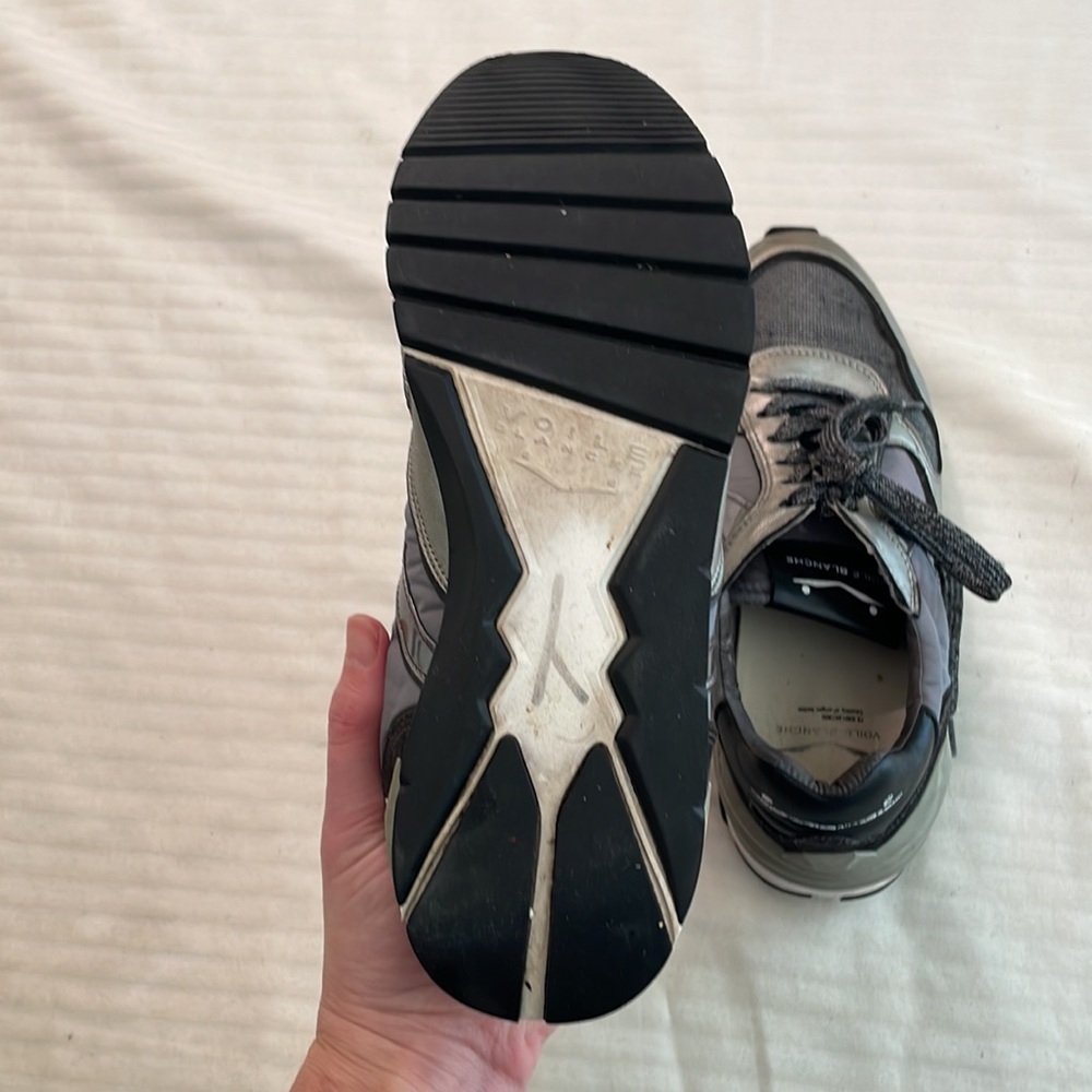 Voile Blanche leather nylon textile sneakers black silver Size 37 US 7 - Picture 6 of 16